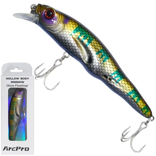 Topwater Fishing Lures -Hard Swimbait,3 8/9in 1/2oz Floating Lure with Hollow Cavity for Scent Attractant, for Bass,Pike,Trout,Freshwater & Saltwater - color: Cichla Ocellaris