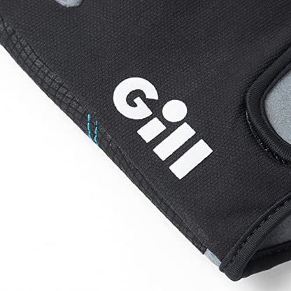 Gill Deckhand Sailing Gloves - Long Fingers with Exposed Finger and Thumb - 50+ UV Sun Protection & Water Repellent - color: Black/Bluejay, size: X-Small