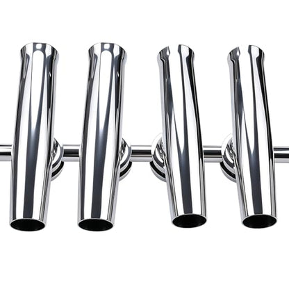 NovelBee 4-Pack Boat Fishing Rod Holder,Stainless Clamp on Fishing Rod Pole Holder for Rails 1-1/4" to 2" ( Tournament Style )