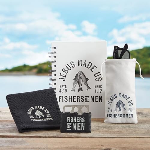 Living Grace Microfiber Towel Set - 12" Square Towels for Fishing Gym Golf Football, 6-Count, Fishers of Men - color: Fishers of Men