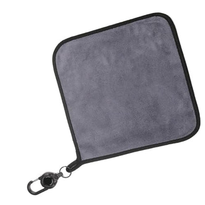Retractable Clip Fishing Towel with Double Side Microfibers Portables Buckles Towel for Quick Drying and Gear