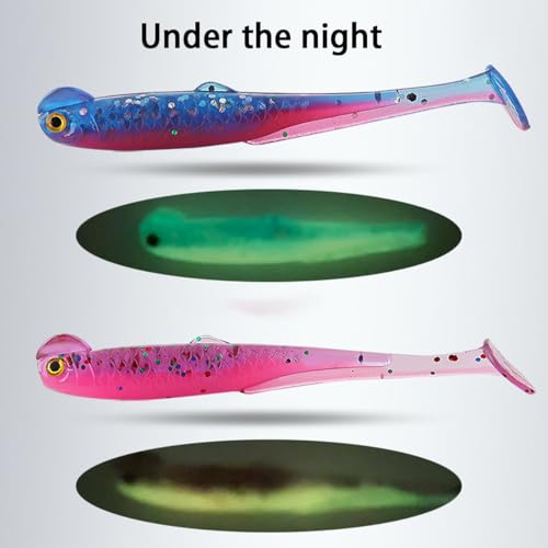 20PCS-Soft Plastic baits bass Lures Fishing, Soft Plastic Walleye Fishing Lures, Paddle Tail Swimbaits for Bass Fishing, Fishing Bait for Freshwater Saltwater Gifts (2.4IN/1.3g) - color: Colorful-20pcs