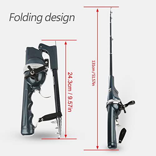 Tiiyee Fishing Rod, Fishing Pole Fishing Rod and Reel Combo Telescopic Rod | Stainless Steel Pocket Size Tackle, Collapsible Portable Design for Beginner Adults Travel Camping Saltwater Freshwater Gear