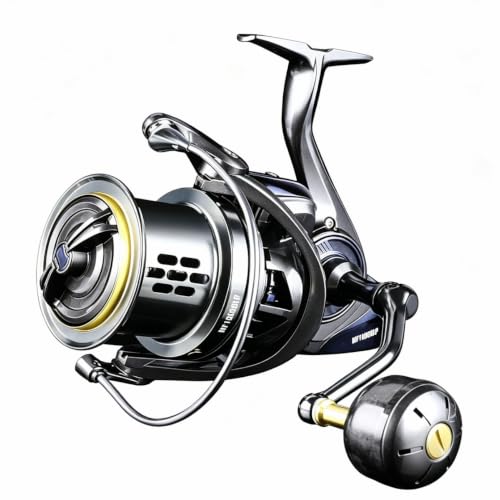 MF Surf Fishing Reel,10000 12000 Size,Long Cast Spinning Reel,56LB Drag Power, 4.6:1 Speed Ratio, Aluminum Spool+ CNC Machine Handle&Carbon Knob, Large Cpacity for Beach & Offshore Fishing