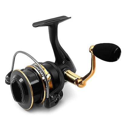 Ashconfish Spinning Fishing Reel, Graphite Body, 7+1 Stainless Steel BB, 5.0:1 Gear Ratio, Lightweight Spinning Reel for Freshwater Saltwater Fishing, Come with 109 yds Braided Line - size: AF4000B