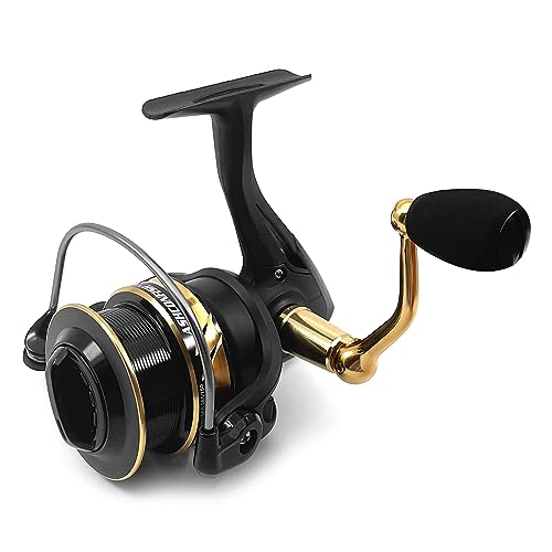 Ashconfish Spinning Fishing Reel, Graphite Body, 7+1 Stainless Steel BB, 5.0:1 Gear Ratio, Lightweight Spinning Reel for Freshwater Saltwater Fishing, Come with 109 yds Braided Line - size: AF5000B
