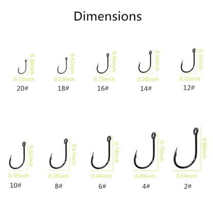 1000pcs 600pcs 300pcs Small Fish Hooks for Freshwater, 10 Specifications of Trout Fishing Hook Set - style: 600pcs