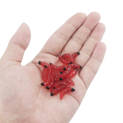 250pcs Soft Plastic Fishing Lures Worms Lure, Plastic Fishing Worms Fake Maggots Fake Worms Baits, Worm Bread Soft Maggots Artificial Earthworm
