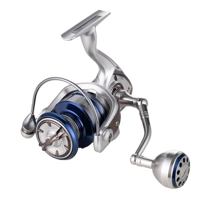 Saltwater Spinning Reel,13+1BB Ultra Smooth Saltwater Fishing Reels,Powerful Carbon Drag,CNC Aluminum Spool & Handle - color: silver&blue, size: 5000
