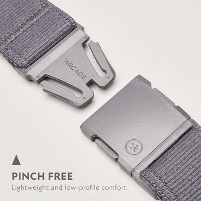 Arcade Belts A2 Unisex Adventure Belt: Heavy Duty Stretch, Metal Free Buckle - color: Atlas - Charcoal, size: Standard (Up to 40"); 1.5" Wide