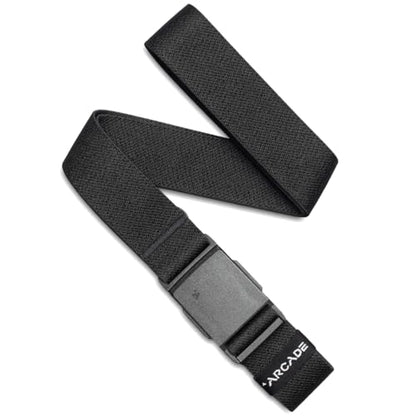 Arcade Belts Mens Explore Belt, Stretch Webbing for Max Comfort & Custom Fit, Metal-Free Buckle, Machine Washable Travel Belt - color: Black