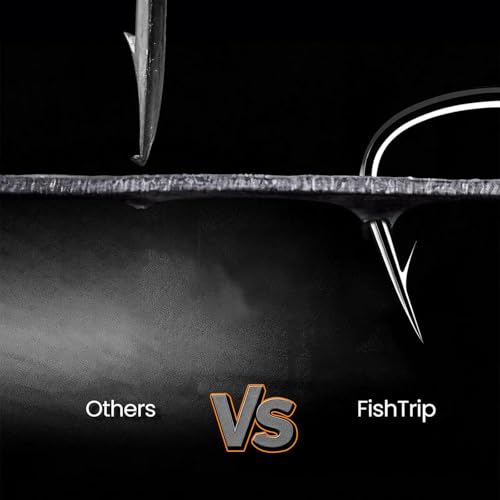 FishTrip 30-Degree Jig Hooks, 50/100pcs EWG Worms Hooks for Bass Fishing | Wide Gap High Carbon Steel, Needle Hook Point, Swimbait Jig Maker Keeper Weedless Hook for Soft Plastic Lures Baits 1/0-6/0 - size: 1/0_50pcs