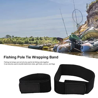 Mtlavishness Fishing Pole Tie Wrapping Band 2Pcs Elastic Fishing Rod Strap with Anti Slip Design for Secure Grip Neoprene Rubber Rod Holder Wrap for Fly Fishing