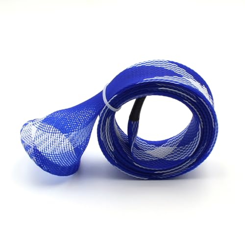 Mr. Z Pack of 4 Casting Fishing Rod Sleeves with 2 Rod Straps Fishing Rod Covers Pole Jacket Rod Socks - color: Blue and White