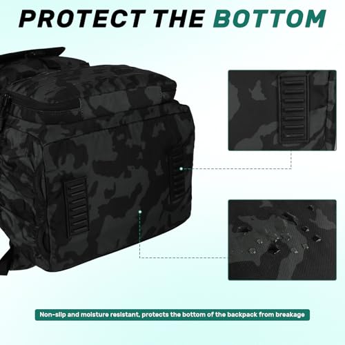 Pyrrhus 40L Fishing Backpack with Rod Holders & Insulated Cooler Compartment, Camping Cooler Tackle Storage for Anglers
