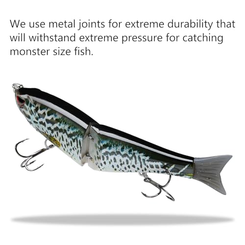 Bassdash SwimShad Glide Baits Jointed Swimbait Bass Pike Salmon Trout Muskie Fishing Lure - color: Blue Mackerel, size: 4.5in/0.65oz
