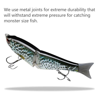Bassdash SwimShad Glide Baits Jointed Swimbait Bass Pike Salmon Trout Muskie Fishing Lure - color: Blue Mackerel, size: 7in/2.2oz