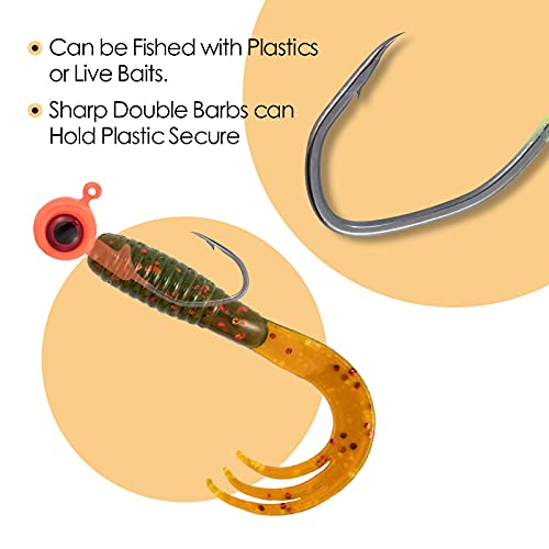 Dr.Fish Crappie Jig 3D Eyes Fishing Jig Head Freshwater Crappie Trout Panfish Hook Bass Fishing Lure 1/32oz 1/16oz 1/8oz - color: Orange, size: 1/16oz(#4)-30 Pack