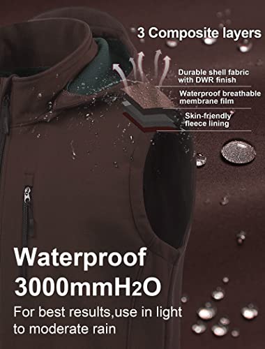 CREATMO US Men's Casual Lightweight Warm Thin Outerwear Vest Windbreaker Sleeveless Jacket With Removable Hood - color: Brown, size: 3X-Large