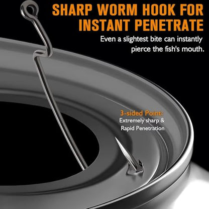 Dovesun EWG Offset Worm Hooks for Bass Fishing 100PCS/50PCS Texas Rig Hooks for Freshwater Saltwater 1# 1/0 2/0 3/0 4/0 - color: 4/0 * 50PCS