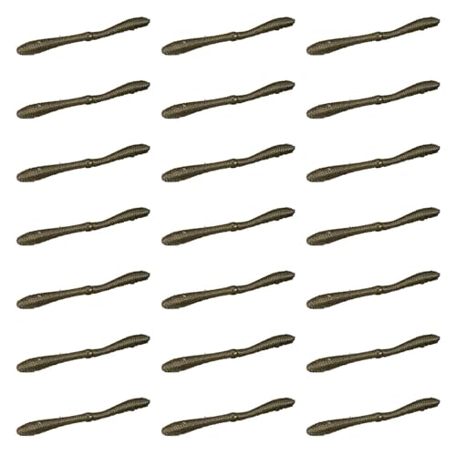 Lunker City Fishing 5" Spanky Worm 3 Pack Bundle Soft Plastic Bass Lure Wacky Rig Salted Jigging Stick Bait, 21 Total Lures, Made in The USA - color: 24 Green Pumpkin