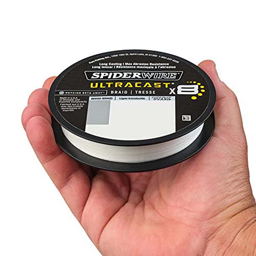 SpiderWire Ultracast Braid Vanish Fluorocarbon Dual Spool, 10lb Translucent Braid with 20lb Clear Fluoro Leader, 164yd | 150m