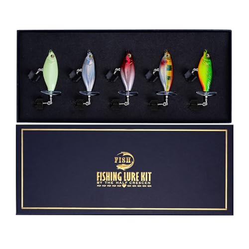 5PCS Glide Bait Fishing Lures Kit, 2026 Surprise Gift for Men & Teen Boys | Fishing Gear for Dad,Bass Fishing Lures Gift Set with Premium Gift Box, Hard & Soft Baits for Bass Trout Pike Salmon - style: 5-g