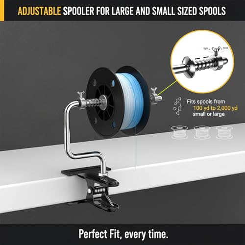 Fishing Line Spooler, Portable Reel Spooling Station for Spinning & Baitcasting Reels, Adjustable Winder Fits Multiple Spool Sizes, Tangle-Free Fishing Essentials