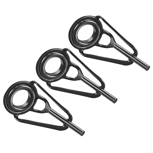 PATIKIL Tube Dia Fishing Rod Tips Repair Kit, Stainless Steel Black Guide Ring for Fishing - size: 1.4mm