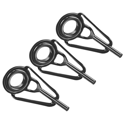 PATIKIL Tube Dia Fishing Rod Tips Repair Kit, Stainless Steel Black Guide Ring for Fishing - size: 1.4mm