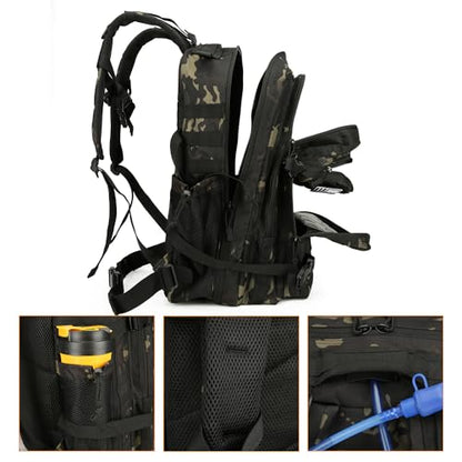 Lovelinks21 25L Tactical Backpack for Men and Women Military Backpack Small Assault Pack Molle Backpack Bug Out Bag Travel Rucksack Daypack (Black Camo) - color: Black Camo