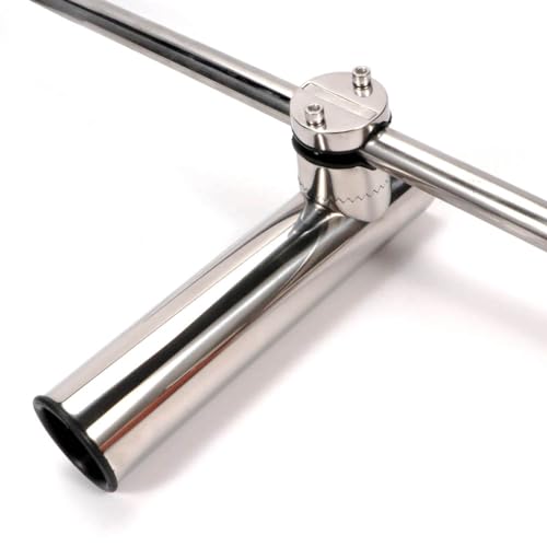 2PCS Fishing Rod Holder Clamp-On Mounting Stainless Steel for Rails 7/8" to 1"