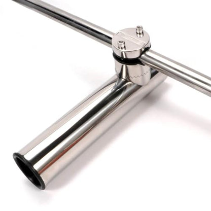 2PCS Fishing Rod Holder Clamp-On Mounting Stainless Steel for Rails 7/8" to 1"