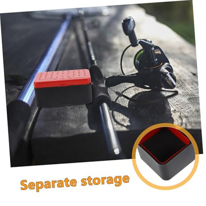 2pcs Double Layer Worm Bait Holder with Handle Leakproof Plastic Bait Storage Box for Freshwater Fishing Breathable Insulated Containers