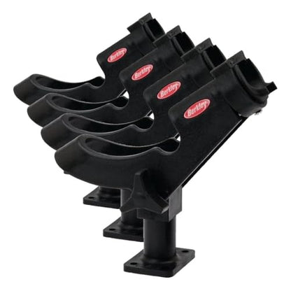 Berkley Boat Rod Holder, Sturdy Polypropylene Construction, Adjustable and Mountable for Ultimate Convenience, Offers Variety of Angled Positions, Sleek Black Design (Pack of 4) - size: One Size (Pack of 4)