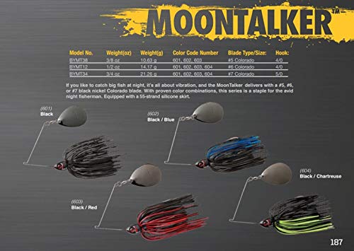 Booyah Moontalker Spinner-Bait Bass Fishing Lure - color: Black/Blue, size: 3/4 oz