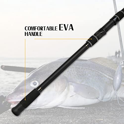 Fiblink Surf Fishing Rod 2 Piece/3 Piece/4 Piece Portable Travel Casting Rod Saltwater Surf Rod (9'/10'/12'/13') - style: Cast-13'-3pc