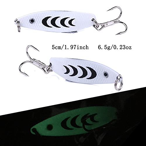 Fishing Jigs Saltwater Fishing Lures with Assist Hook Treble Hook, Jigging Lures Slow Vertical Jigs, Fishing Jigs Saltwater for Bass Tuna Salmon Sailfish Trout Grouper Snapper, 5pcs with Box - color: B:1.97in/0.23oz/5pcs