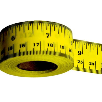 ChromaLabel 1 Inch Adhesive Measuring Tape with Ruler, Flexible Measuring Tape, Yellow, 12 Inch - Case of 10 - color: Yellow, size: 1" Wide Pack of 10