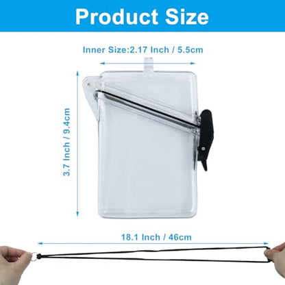Hitefu Waterproof Badge Holder, Clear ID Card Holder, 3 Pack | With Lanyard, Durable Sports Case, Heavy Duty Locker Dry Box, For Outdoor Activities
