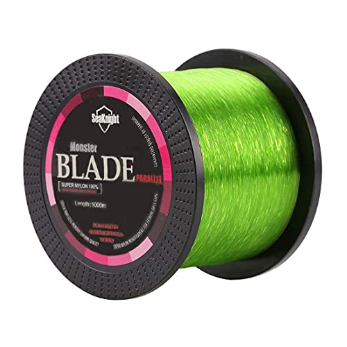 SeaKnight Blade Monofilament Fishing Line, 547Yds/ 1094Yds Japanese Material, High-Abrasion Resistance, Low-Ductility and Memory, Nylon Monofilament Line, for Fresh and Salt Water 2-35LB - color: Green-1094Yds, size: 7.0#: 30LB(13.6KG)/0.45mm