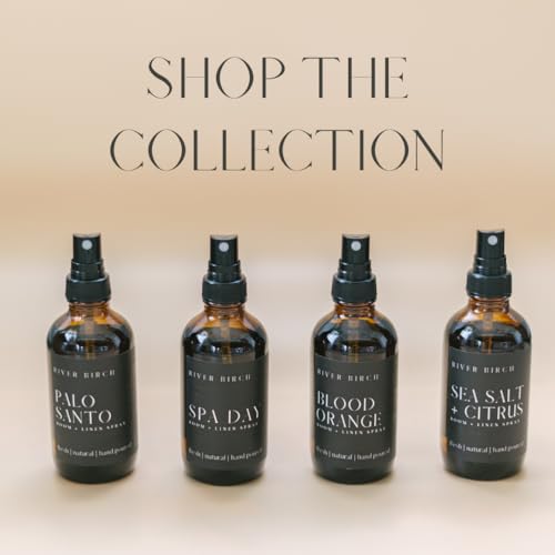 River Birch Mahogany Woods Scented Linen and Room Spray | Home Fragrance | 4 oz Glass Amber Bottle | Luxury Signature Scent | Handmade in Texas - color: Mahogany Woods