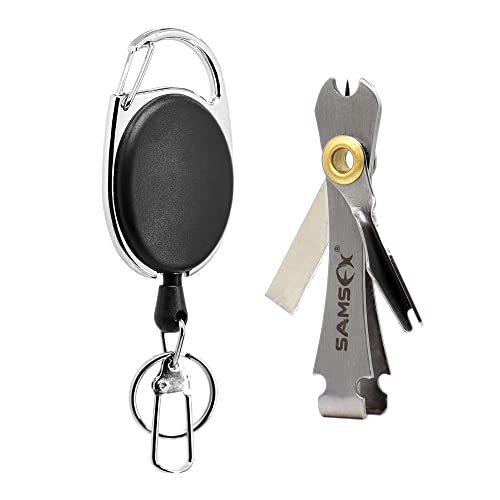 SAMSFX Fishing Quick Knot Tying Tool, Fly Fshing Line Cutter, Fishing Tippet Clippers with Retractors