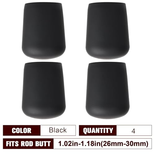 Dovesun Fishing Rod Butt Cushion Fishing Rod Seat Cushions Fishing Rod Protector Fishing Rod Butt Cap End Fishing Rod Holders Small(1.22in) Black 4pcs - color: 4PCS-Fit for 1.02"-1.18"(26mm-30mm) Rod Butt