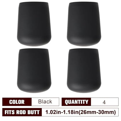 Dovesun Fishing Rod Butt Cushion Fishing Rod Seat Cushions Fishing Rod Protector Fishing Rod Butt Cap End Fishing Rod Holders Small(1.22in) Black 4pcs - color: 4PCS-Fit for 1.02"-1.18"(26mm-30mm) Rod Butt