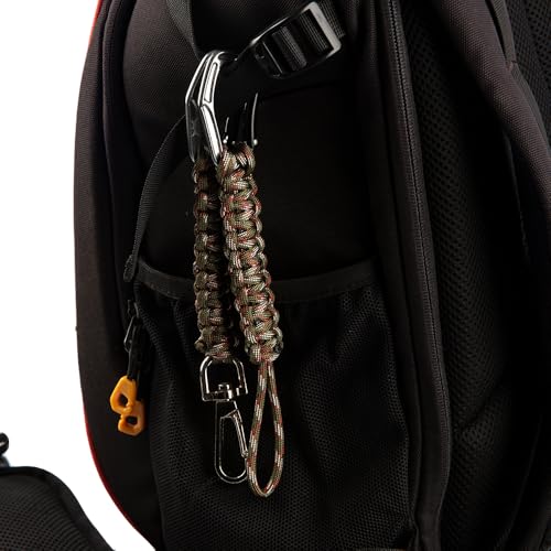 HERCULES Paracord Keychain Set – 2 Pack Lanyard Rope with Aluminum Clip, Durable Paracord Wrist Strap for Outdoor Activities, Forest Camo - style: Forest Camo
