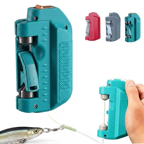 Automatic Fishing Knot Tying Tool, Electric Line to Leader Knotter Machine,Quick FG/GT Knot Assist Device for Spinning & Bait Casting - color: Blue