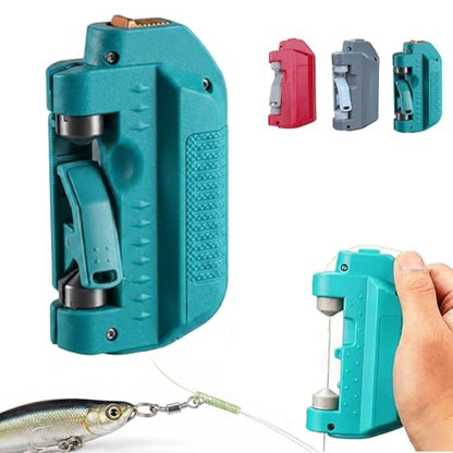 Automatic Fishing Knot Tying Tool, Electric Line to Leader Knotter Machine,Quick FG/GT Knot Assist Device for Spinning & Bait Casting - color: Blue
