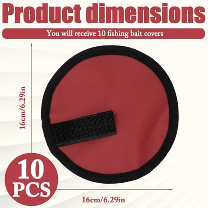 Huakaile 10 Packs Red Fishing Lure Covers Protector, 6.3'' Rod Lure Wrap Sleeves, Fishing Pole Hook Covers Shield Reel Gloves Hook & Loop Fastener for Bait (Red) - color: Red