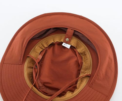 Home Prefer UPF50 Mens Sun Hat with Neck Flap Quick Dry UV Protection Cap Womens Wide Brim Fishing Hat Neck Flap Beach Garden - color: Brown